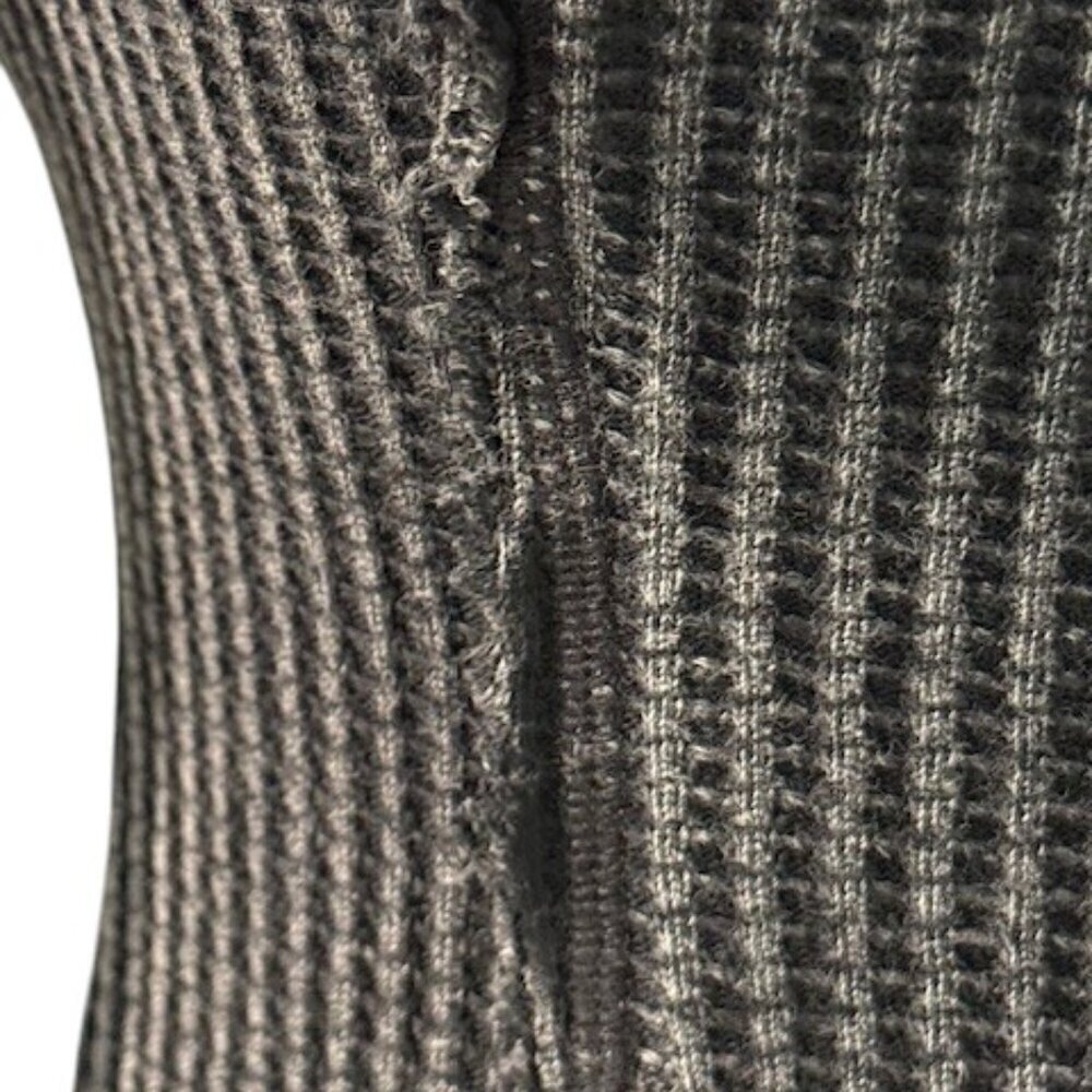 Free People Monty Midi Dress Black Off the Shoulder Long Sleeve Waffle Knit Sml - Picture 9 of 16